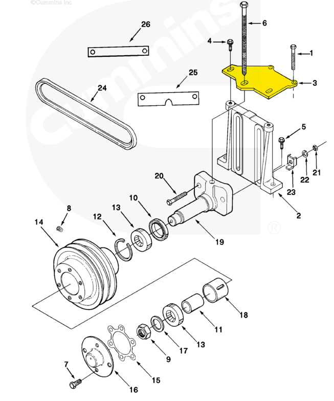 3001168 Genuine Cummins Fan Brace