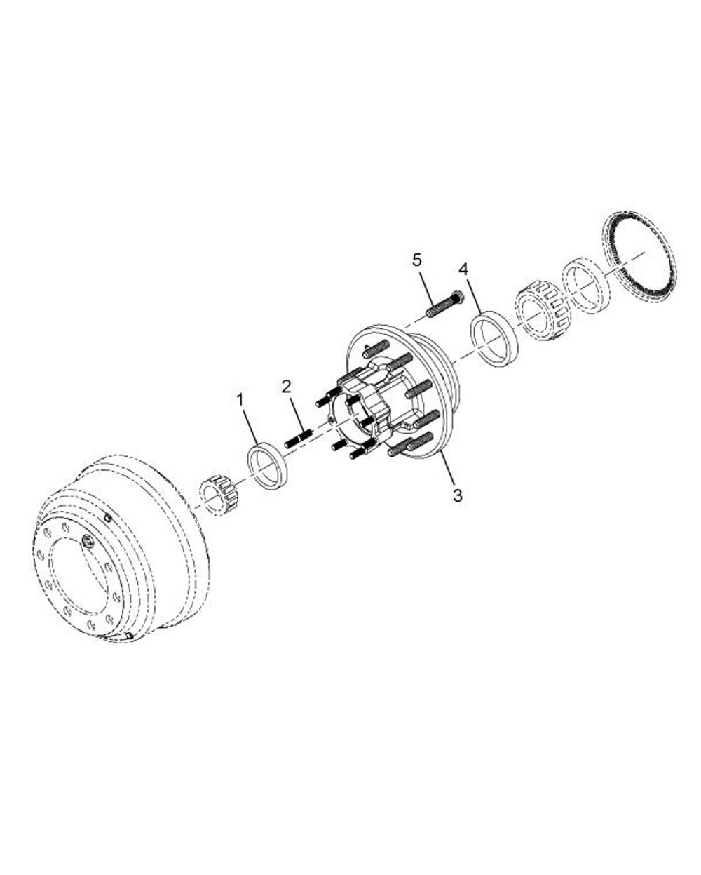 6106843C91 Genuine International Rear Wheel Hub With Cups And Stud