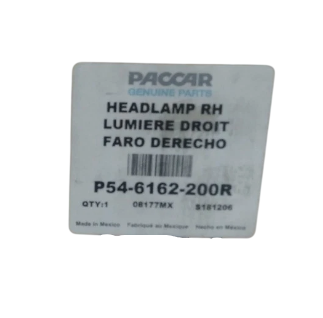 P54-6162-200R Genuine Paccar Right Headlamp Assembly