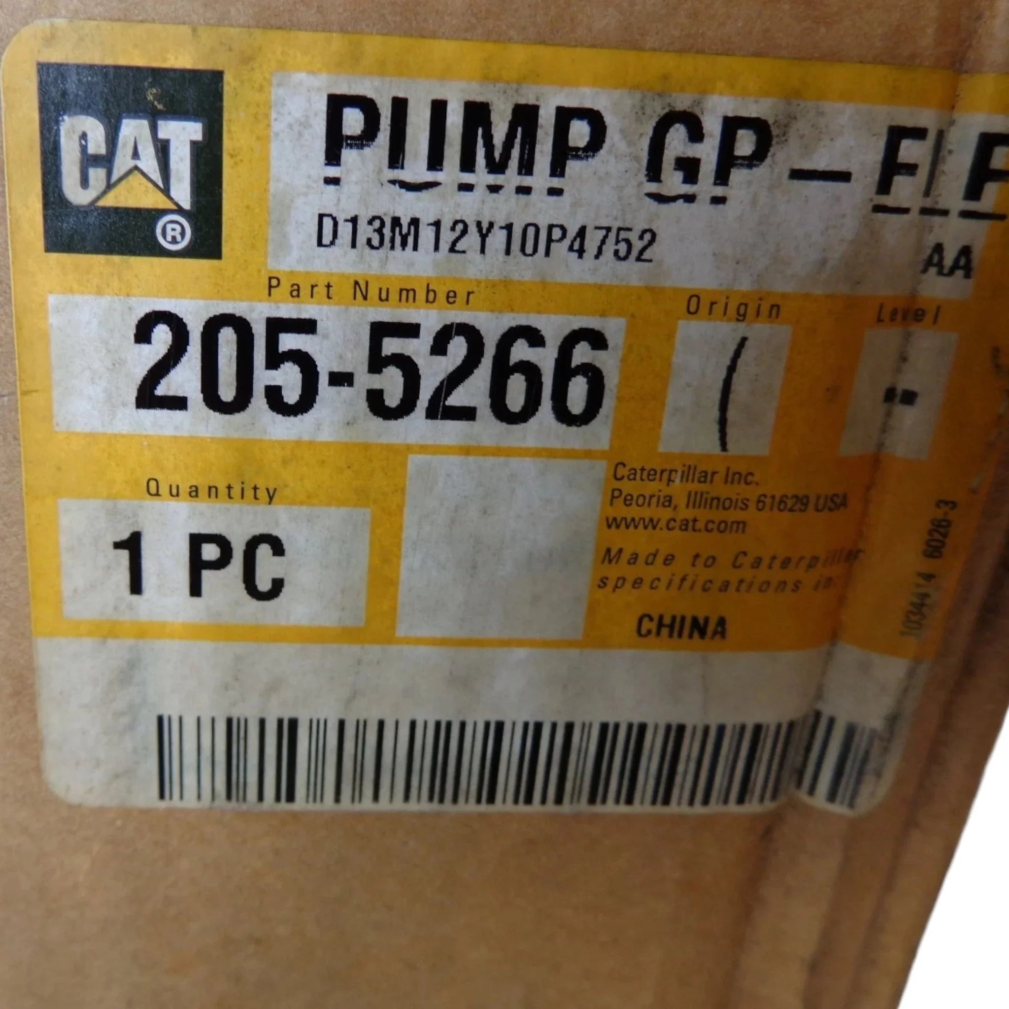 2055266 Genuine Caterpillar Electric Motor Drive Pump
