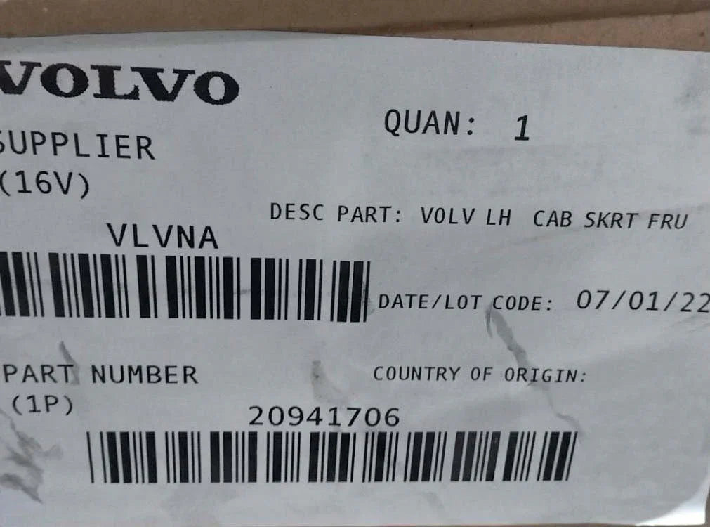 20941706 Genuine Volvo Air Deflector - Truck To Trailer