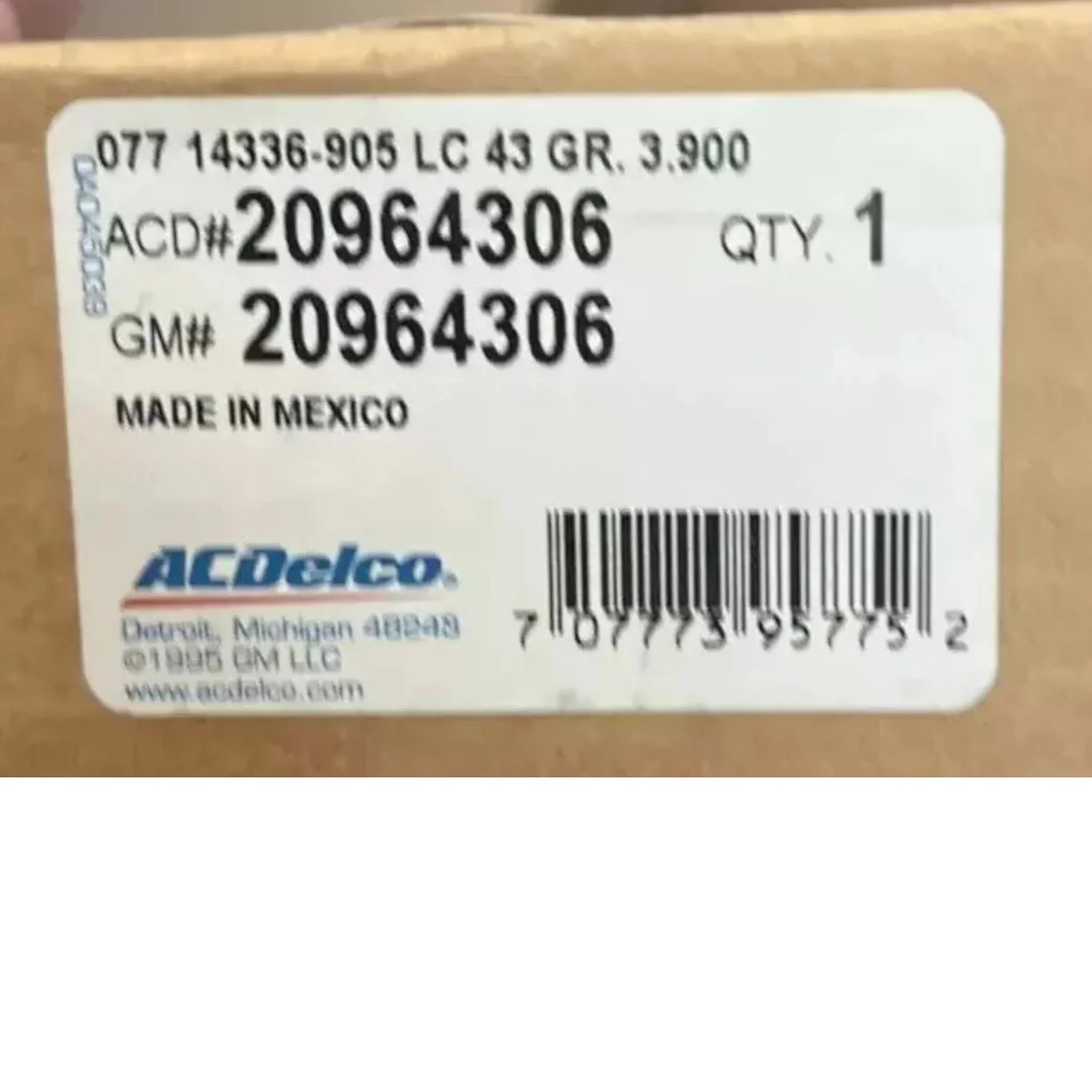 20964306 Genuine GM Fuel Pump Flow Control Module