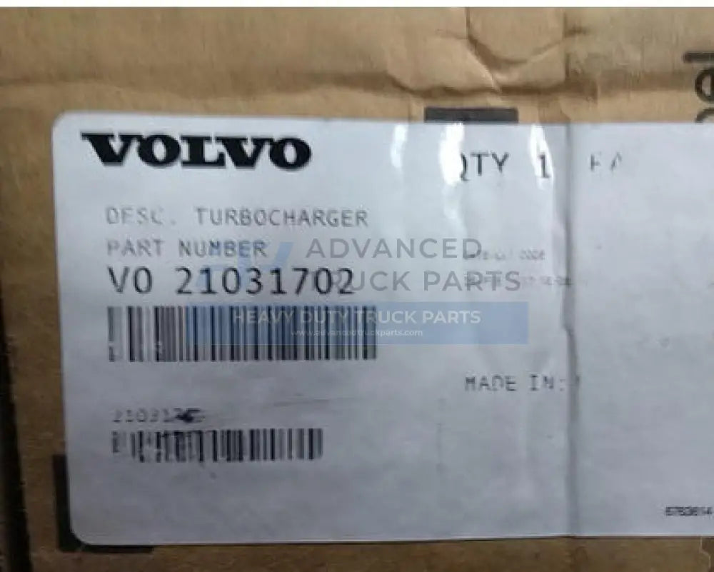 21031702 Genuine Volvo Turbocharger