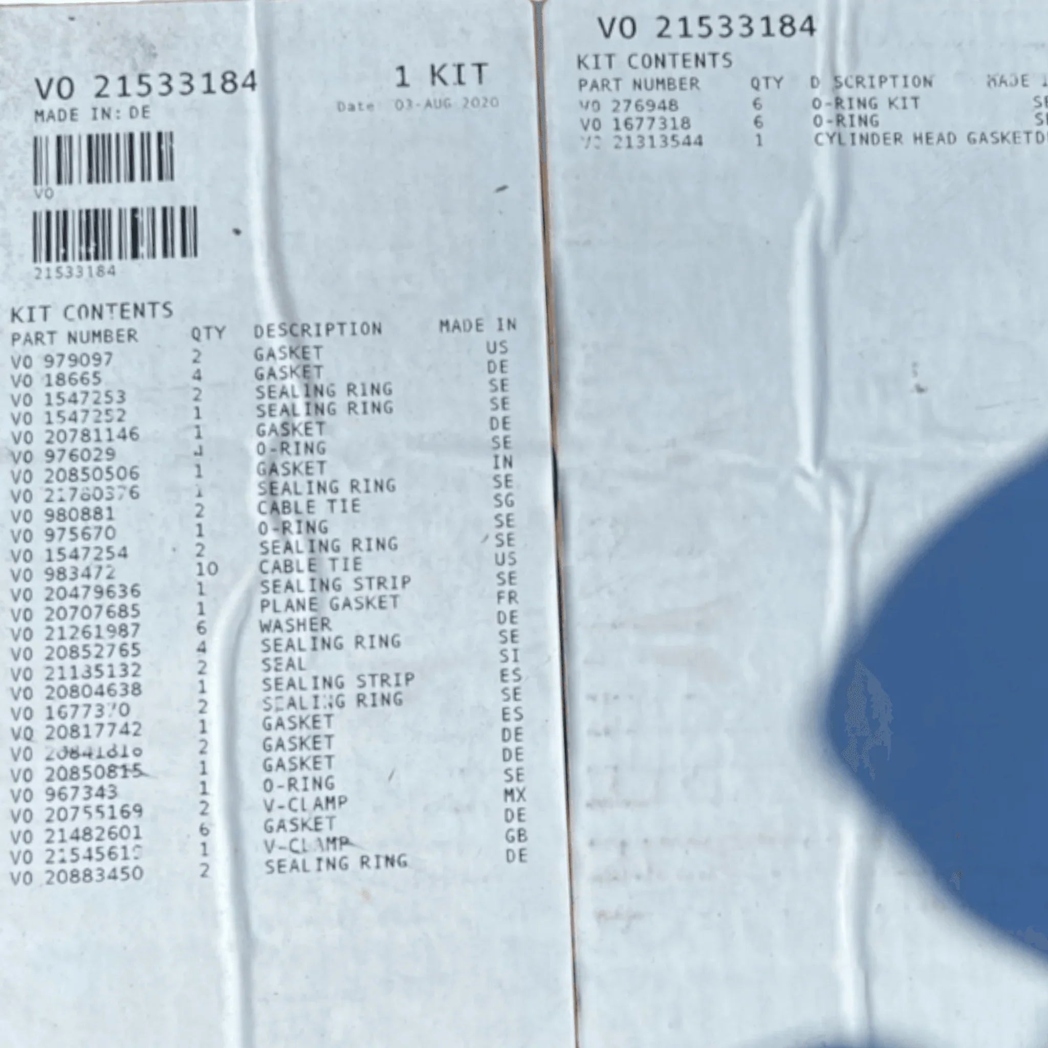 21533184 Genuine Mack Head Gasket Set For Mack Mp7 Volvo D11