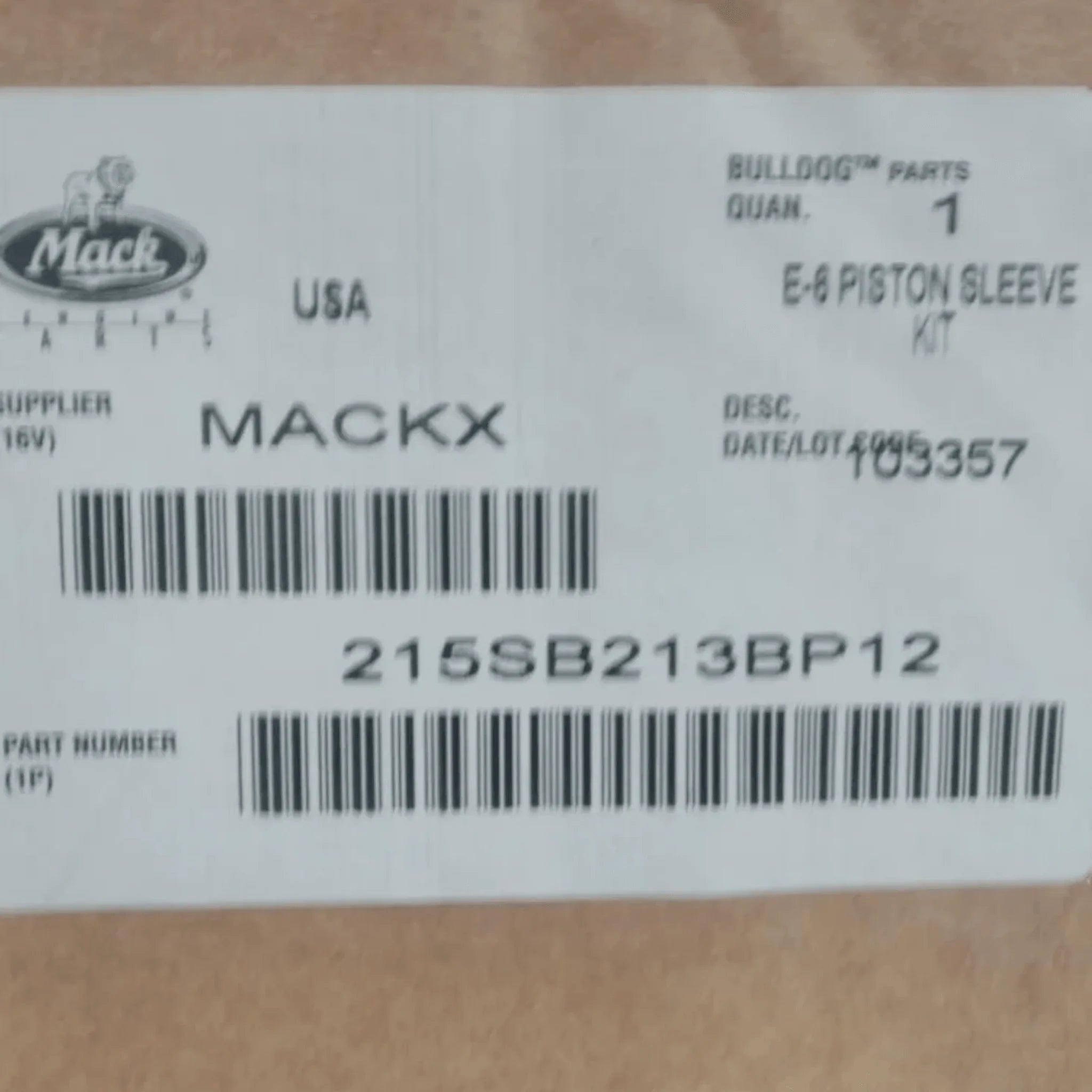 215SB213BP12 Genuine Volvo Liner Kit - Truck To Trailer