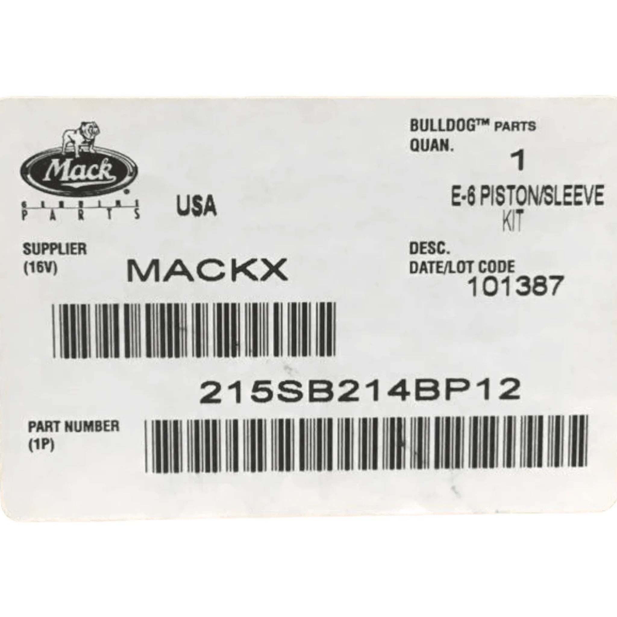 215SB214BP12 Genuine Volvo/Mack Liner Kit - Truck To Trailer