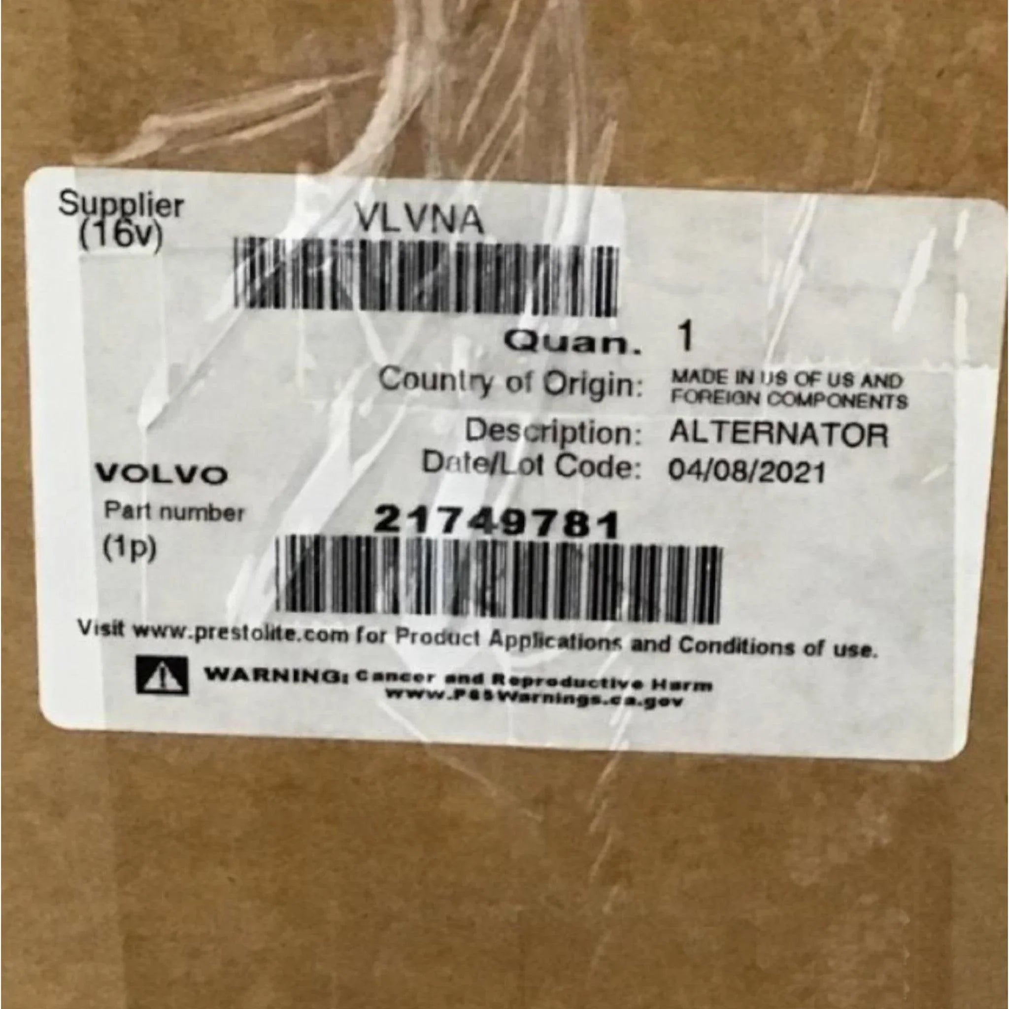 21749781 Genuine Volvo Alternator - Truck To Trailer