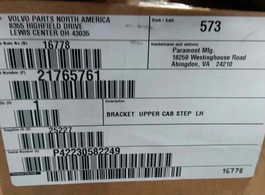 21765761 Genuine Volvo Bracket - Truck To Trailer