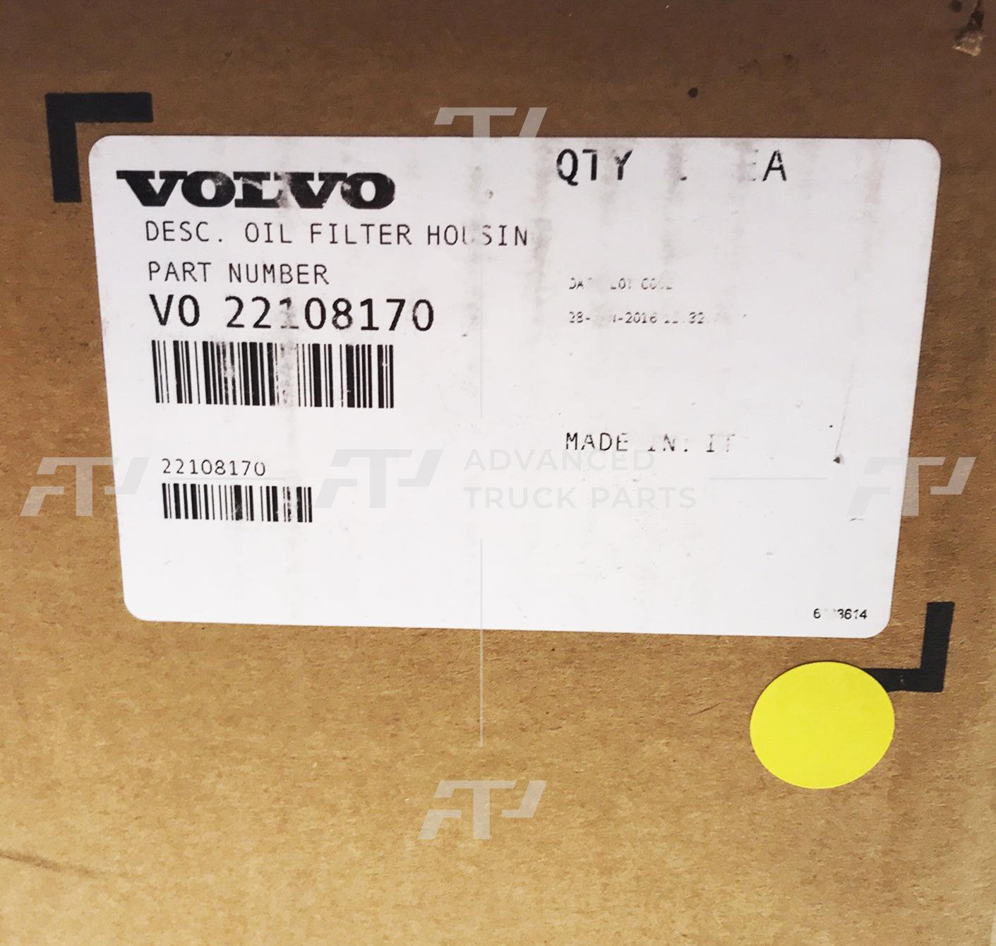 22108170 Genuine Volvo Oil Filter Housing For D13 - ADVANCED TRUCK PARTS