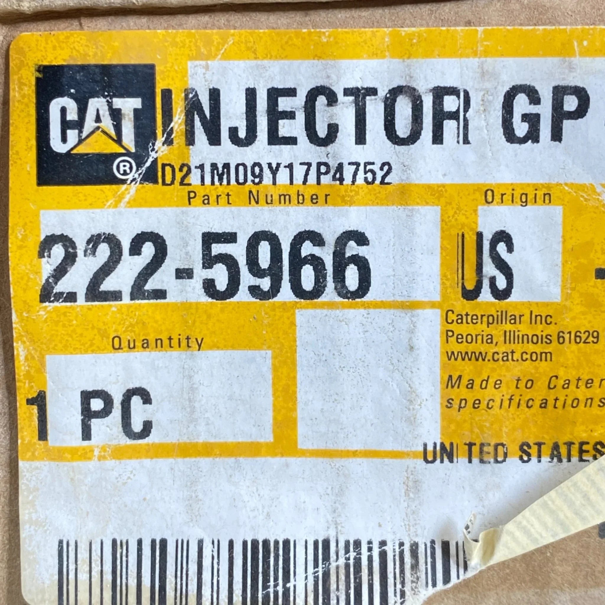 10R0781 Genuine Caterpillar Fuel Injector