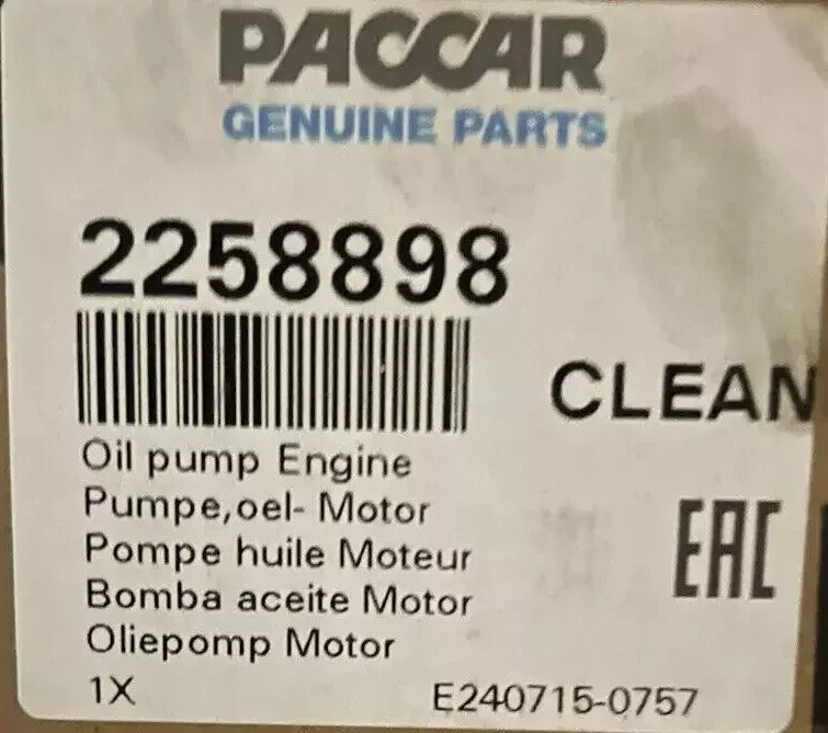 2258898 Genuine Paccar Oil Pump