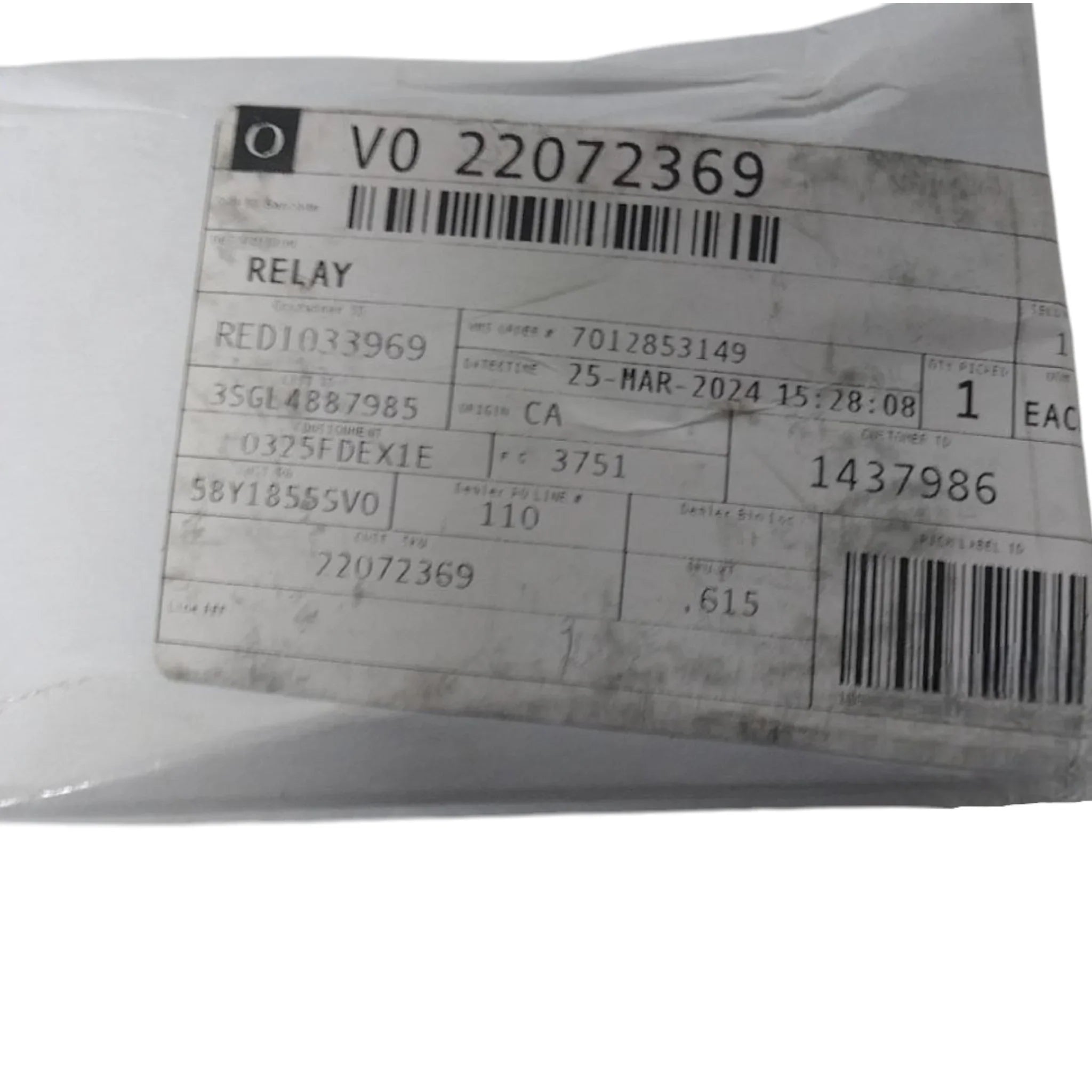 22072369 Genuine Mack Relay - Truck To Trailer
