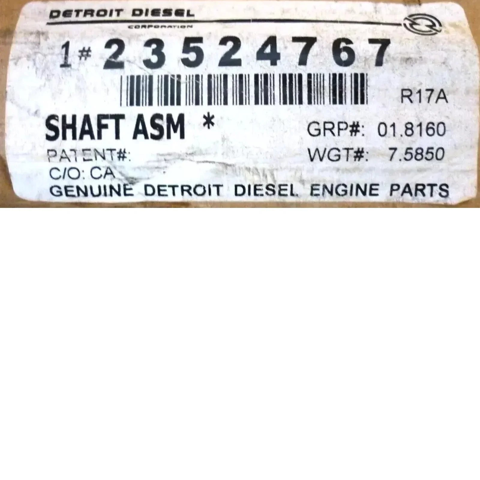 DDE 23539928 Genuine Detroit Diesel Rocker Shaft
