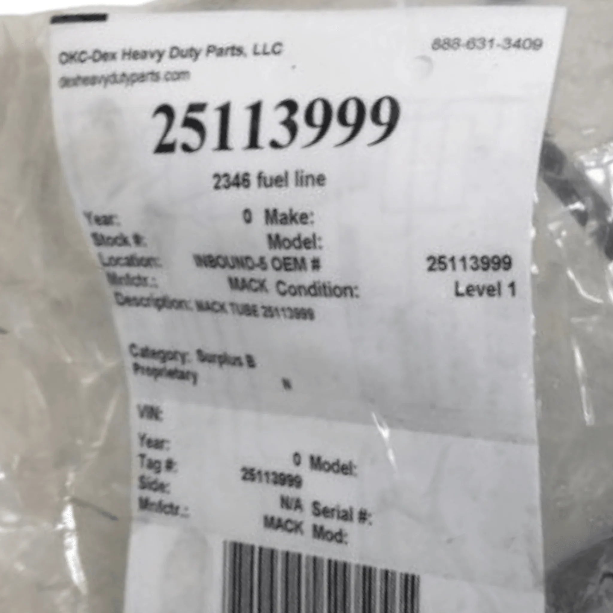 25113999 Genuine Mack Tube - Truck To Trailer