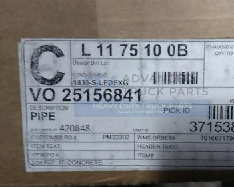 25156841 Genuine Mack Pipe