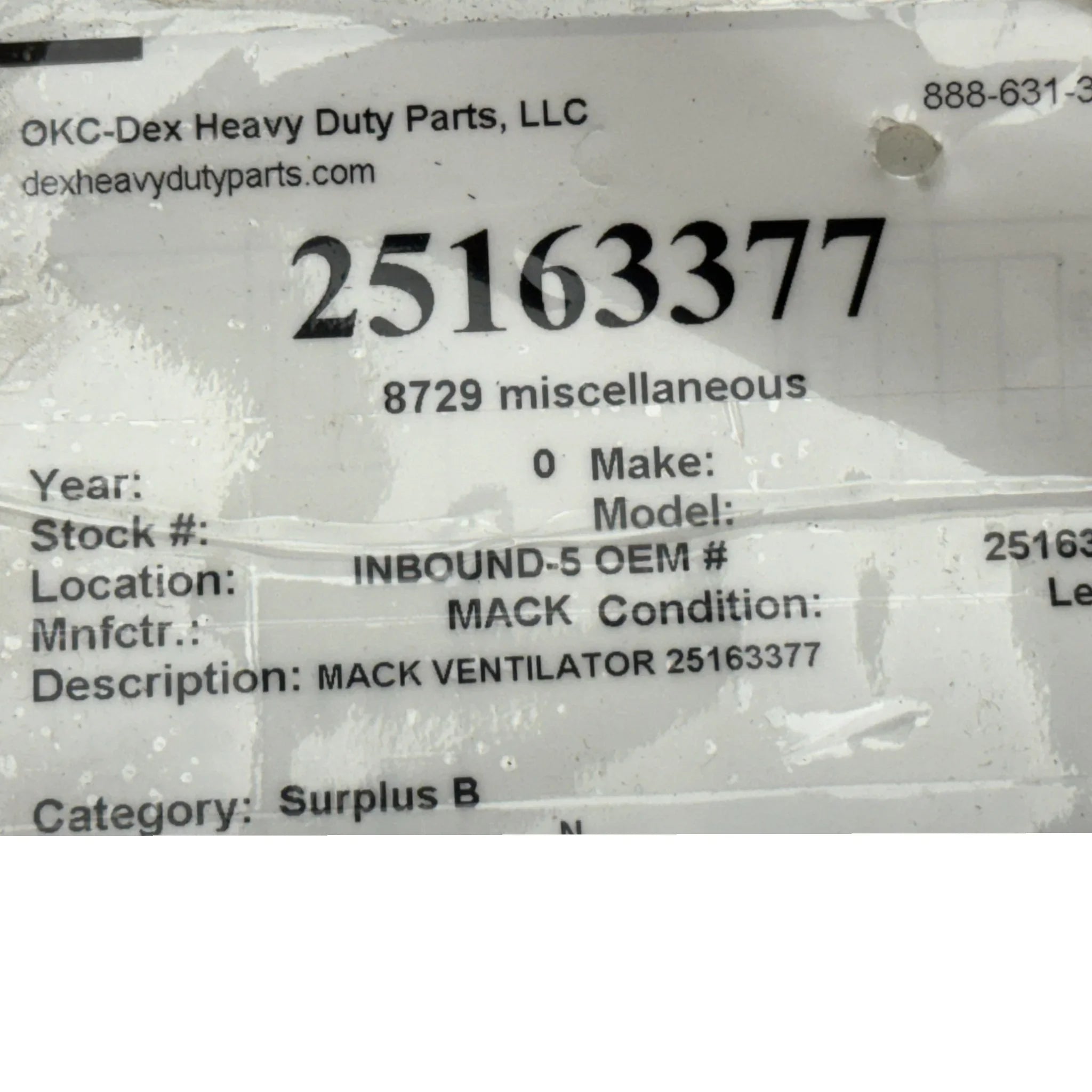 25163377 Genuine Volvo Frame Ventilator Assembly