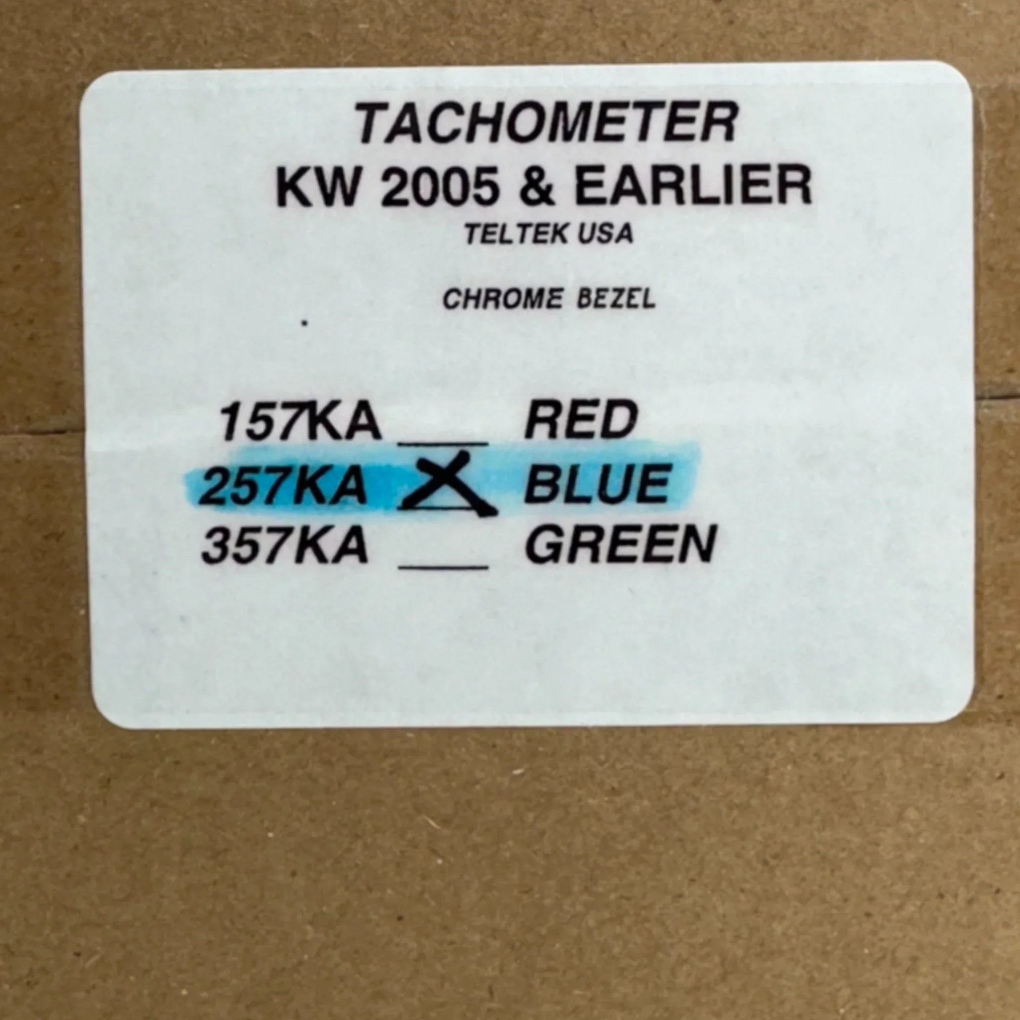 257KA Teltek Blue Tachometer Gaude For Kenworth