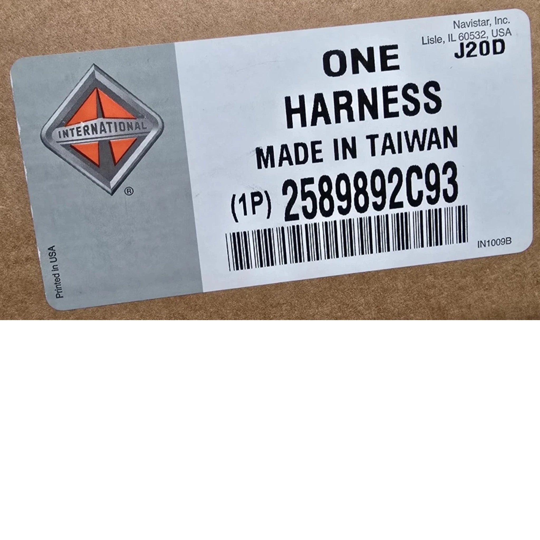 2589892C93 Genuine International Left Side Headlight Harness Assembly