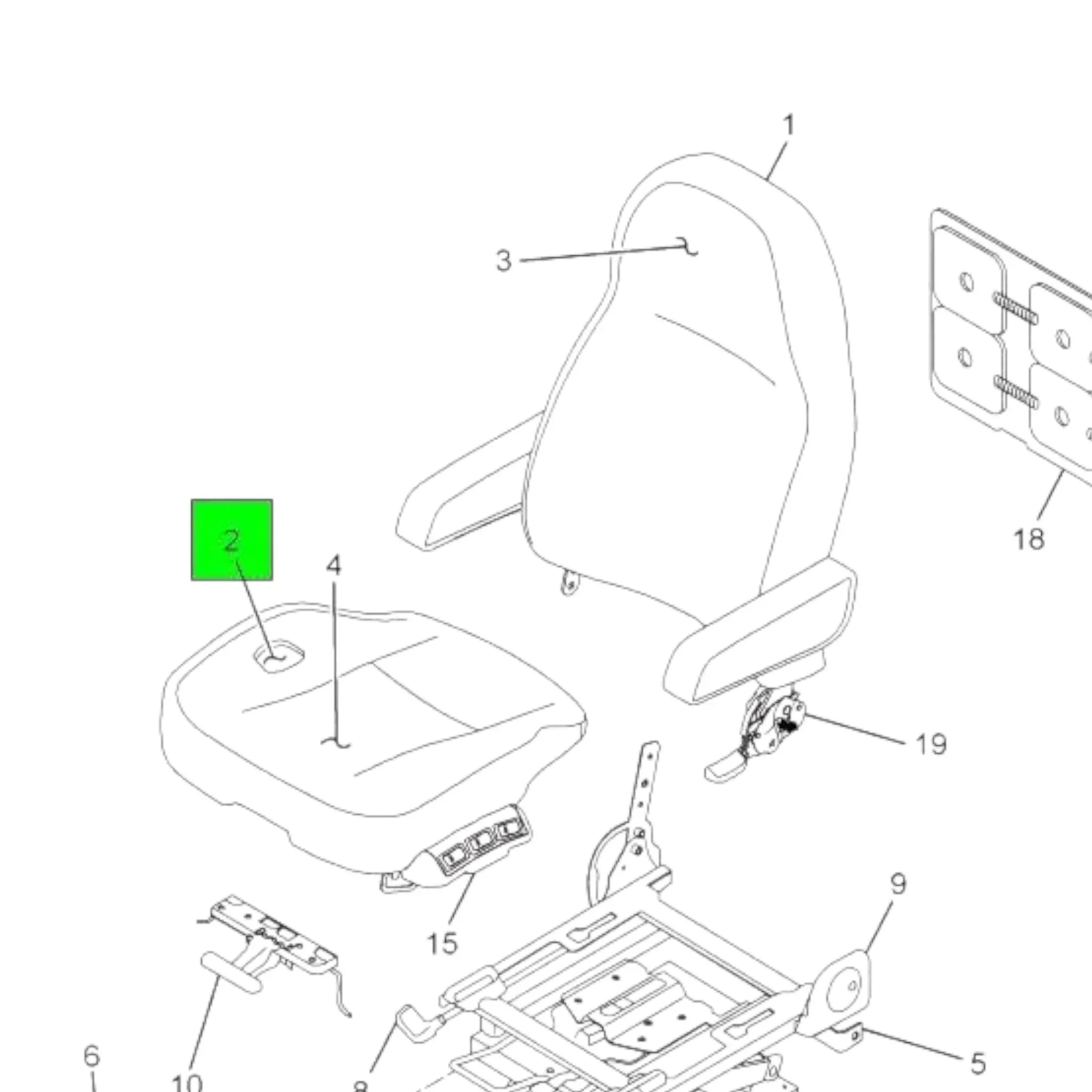 2599487C1 Genuine International Seat Cushion Assembly
