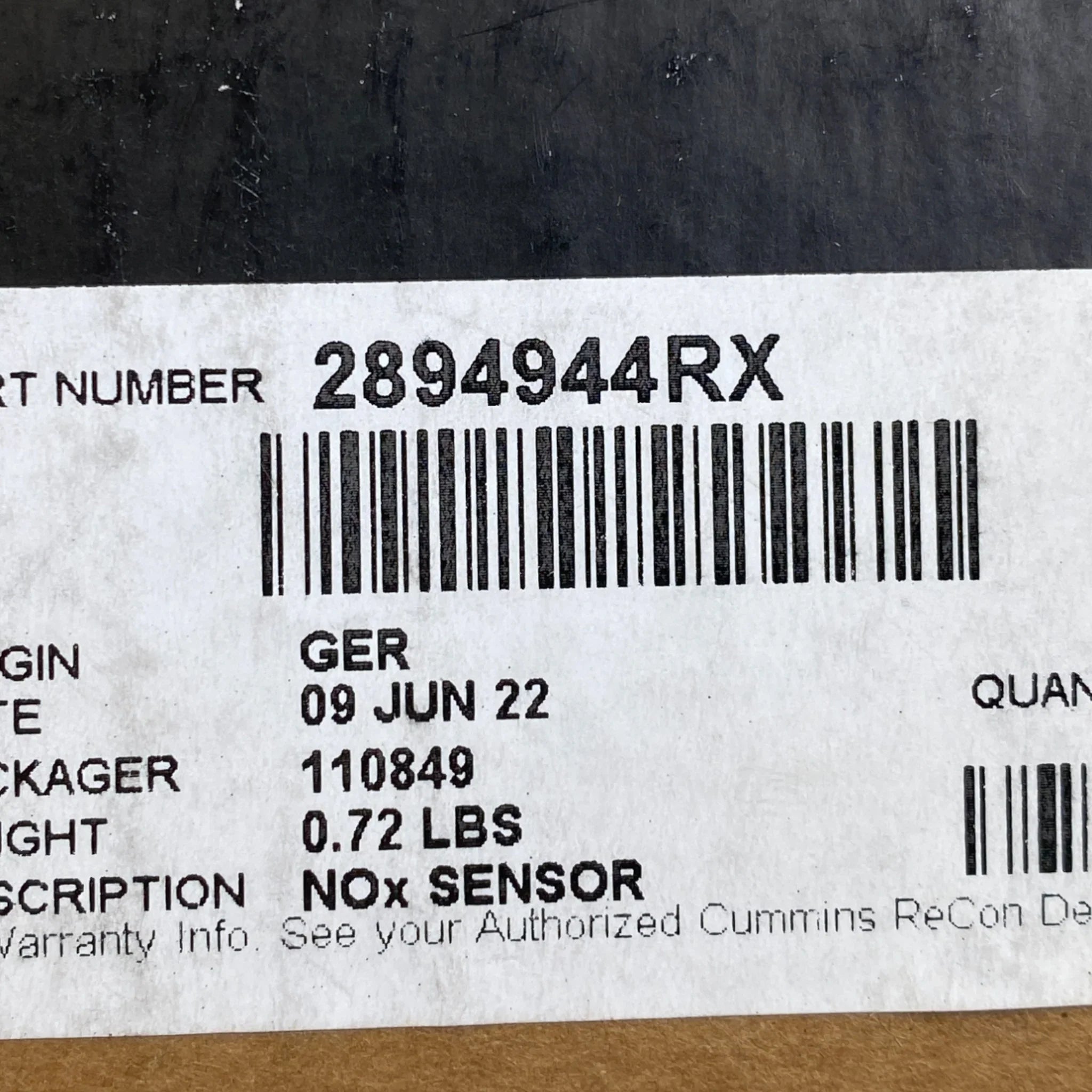 2894944 Genuine Cummins Nox Sensor For Cummins Isb