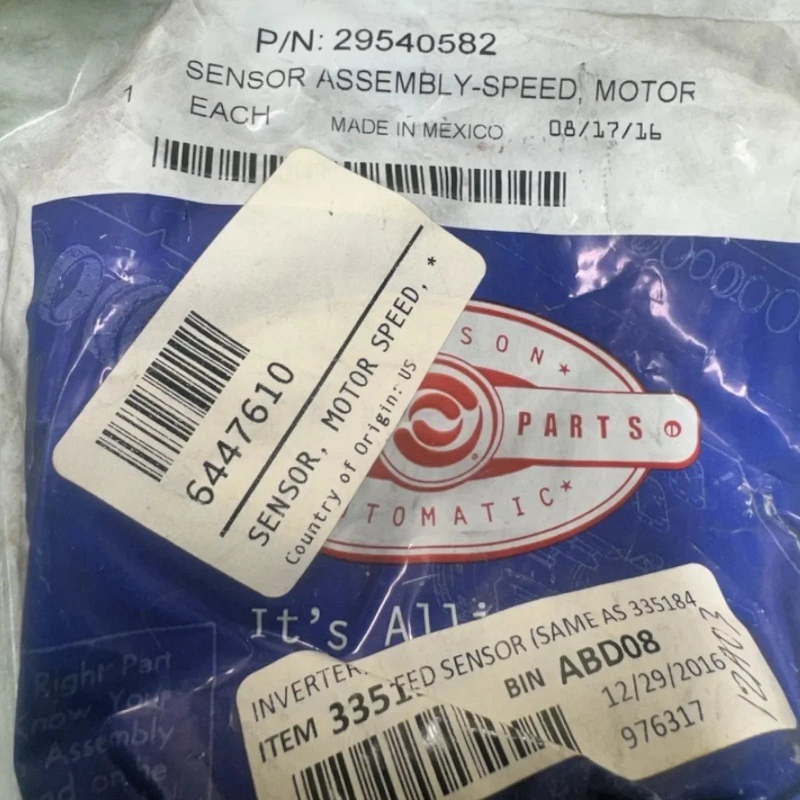 29540582 Genuine Allison Motor Speed Sensor