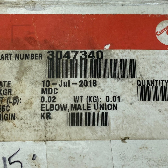 3047340 Genuine Cummins Male Union Elbow