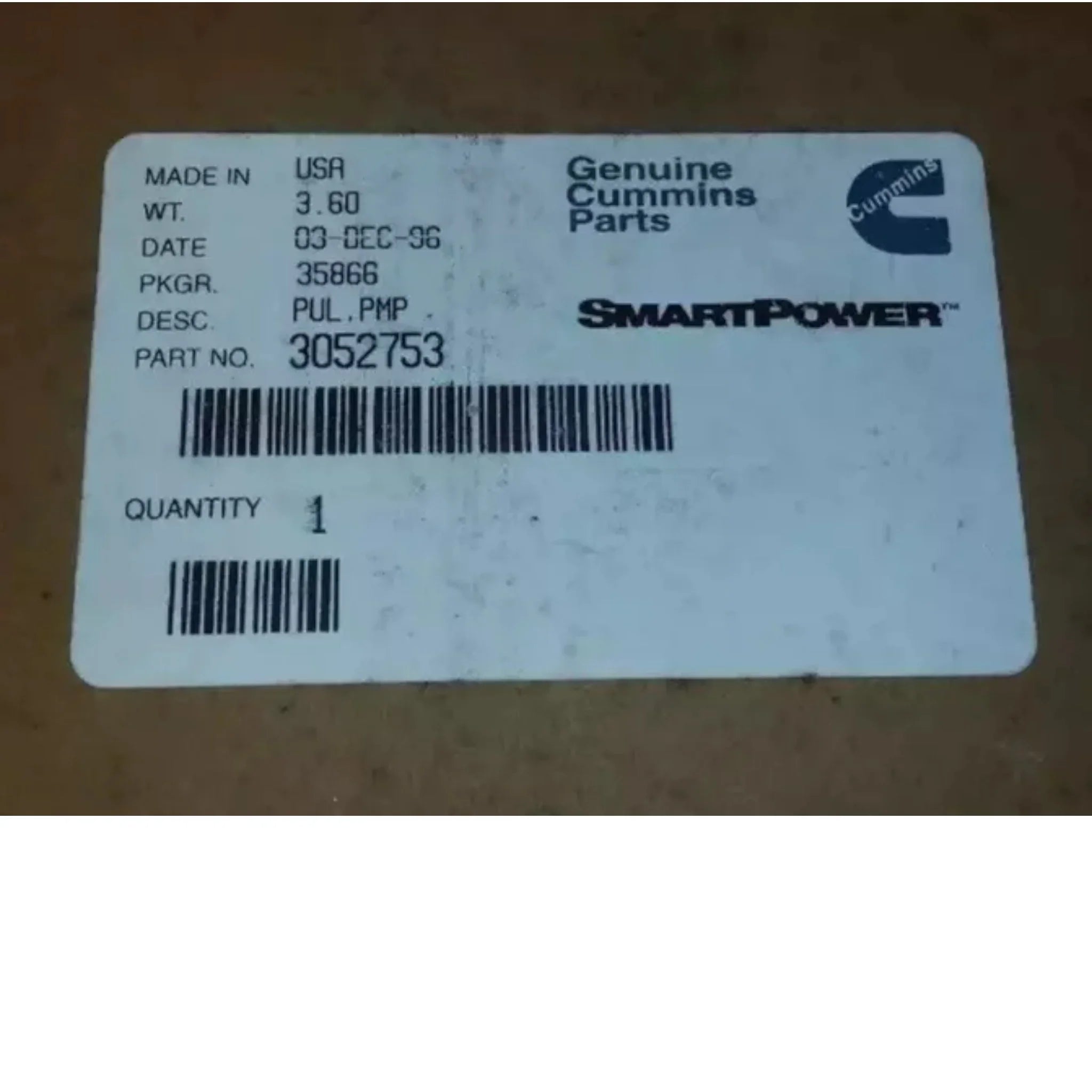 3052753 Genuine Cummins Hydraulic Pump Pulley