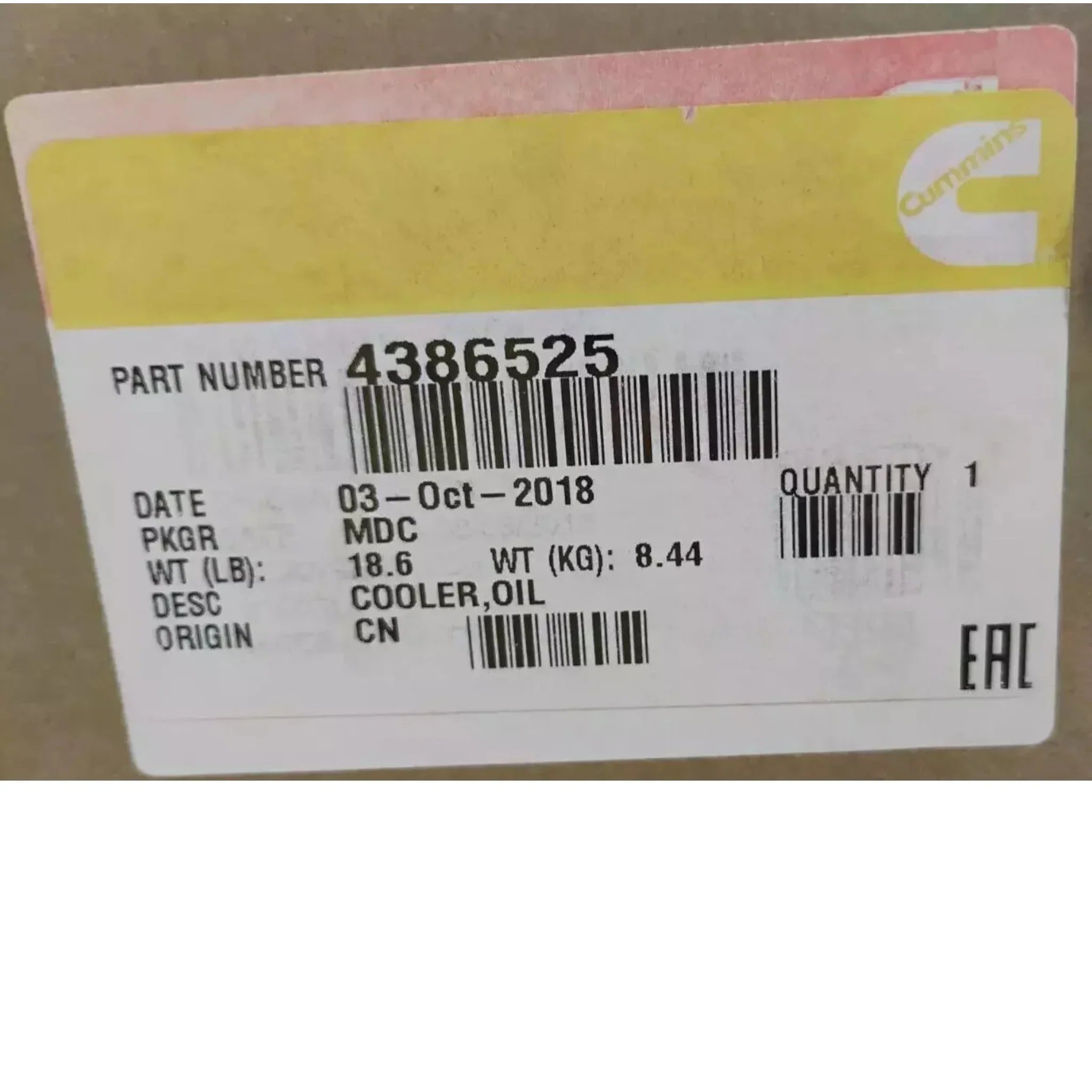 3081359 Genuine Cummins Oil Cooler