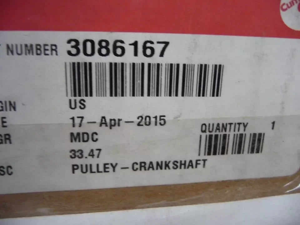 3086167 Genuine Cummins Crankshaft Pulley