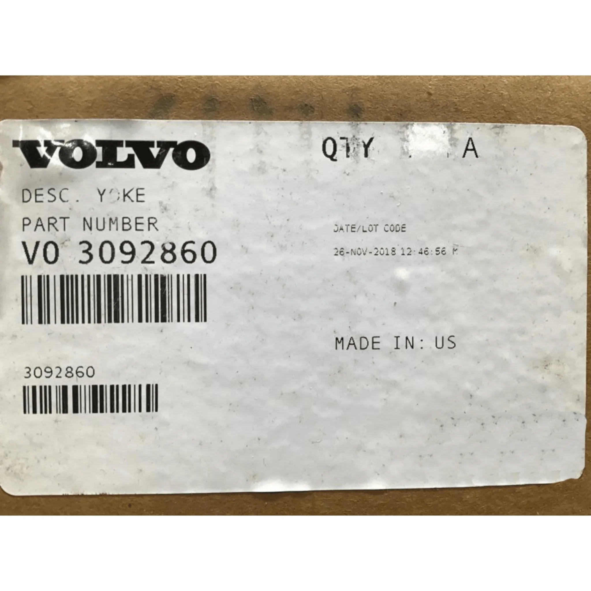 3092860 Genuine Volvo Yoke - Truck To Trailer