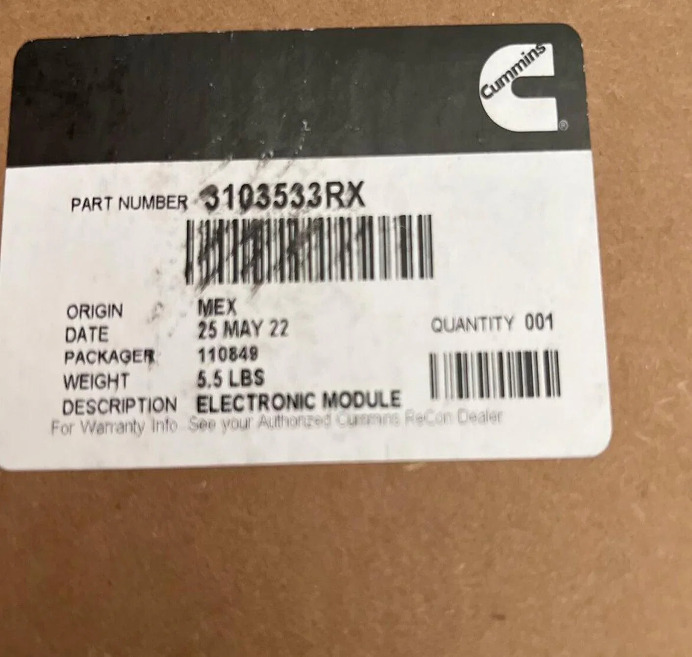 3103533 Genuine Cummins ECM Engine Control Module