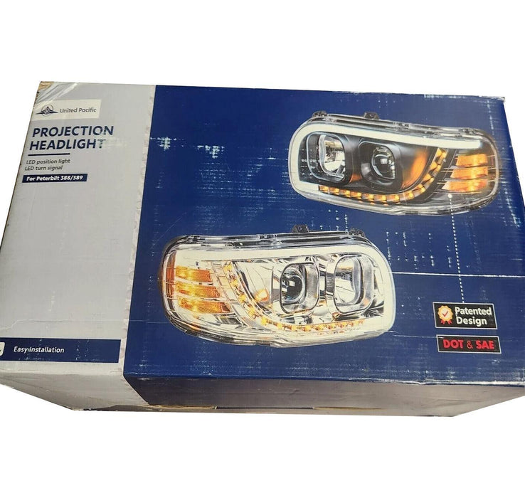 31645 United Pacific Projection Headlight Led Left Driver Side For Peterbilt