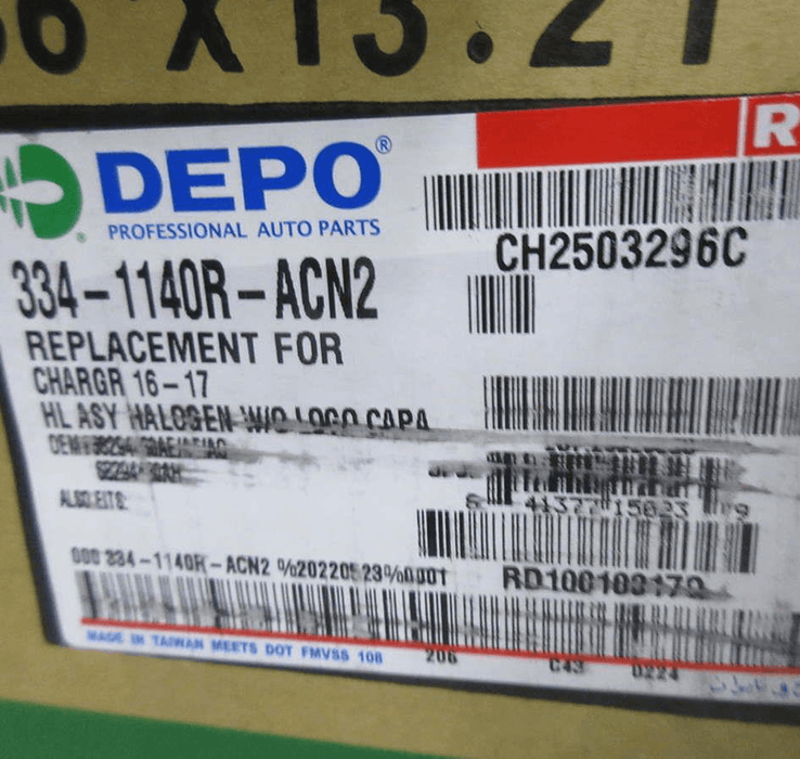 334-1140R-Acn2 Genuine Headlight Depot Right Side Headlight For Dodge Charger - ADVANCED TRUCK PARTS