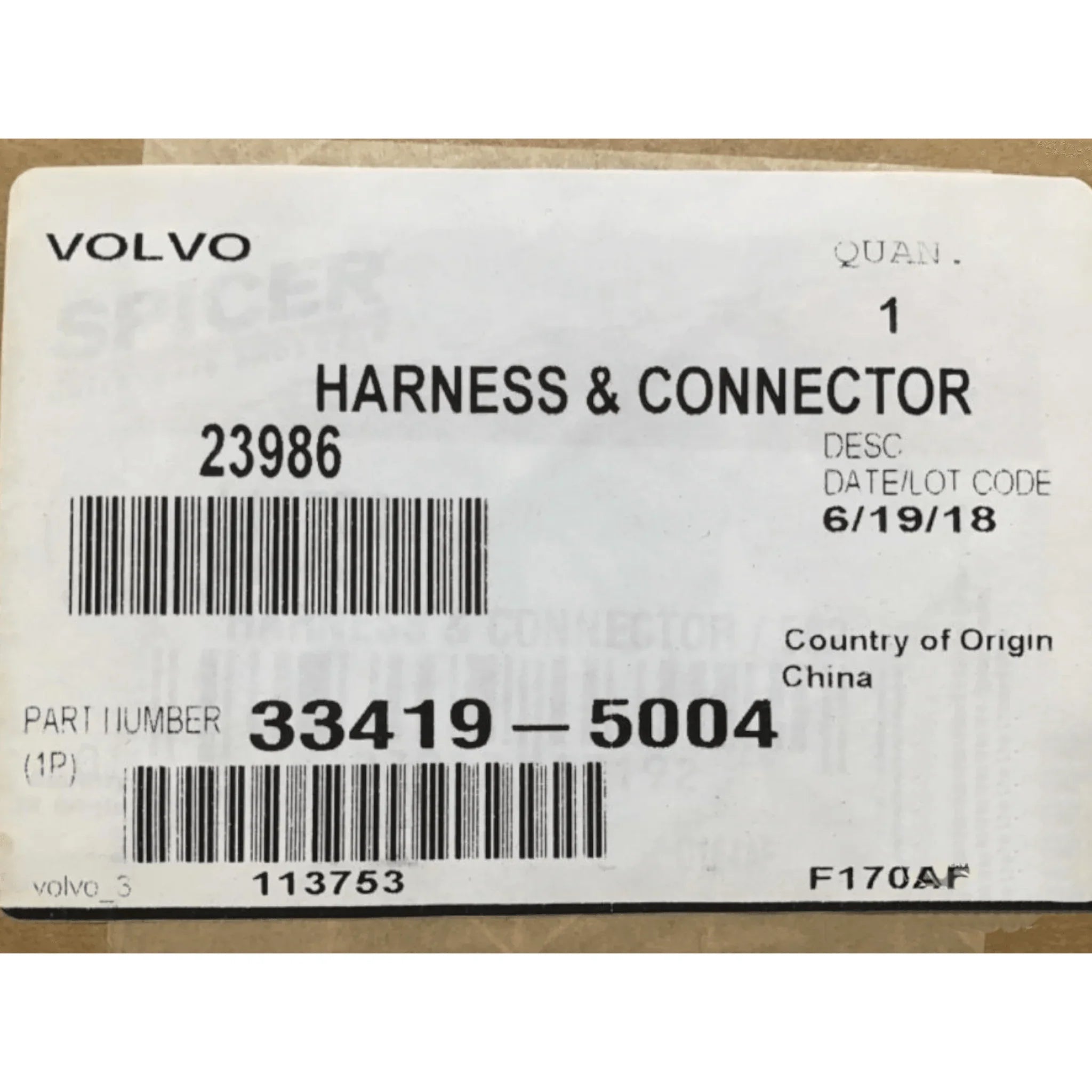33419-5004 Genuine Volvo Harness - Truck To Trailer
