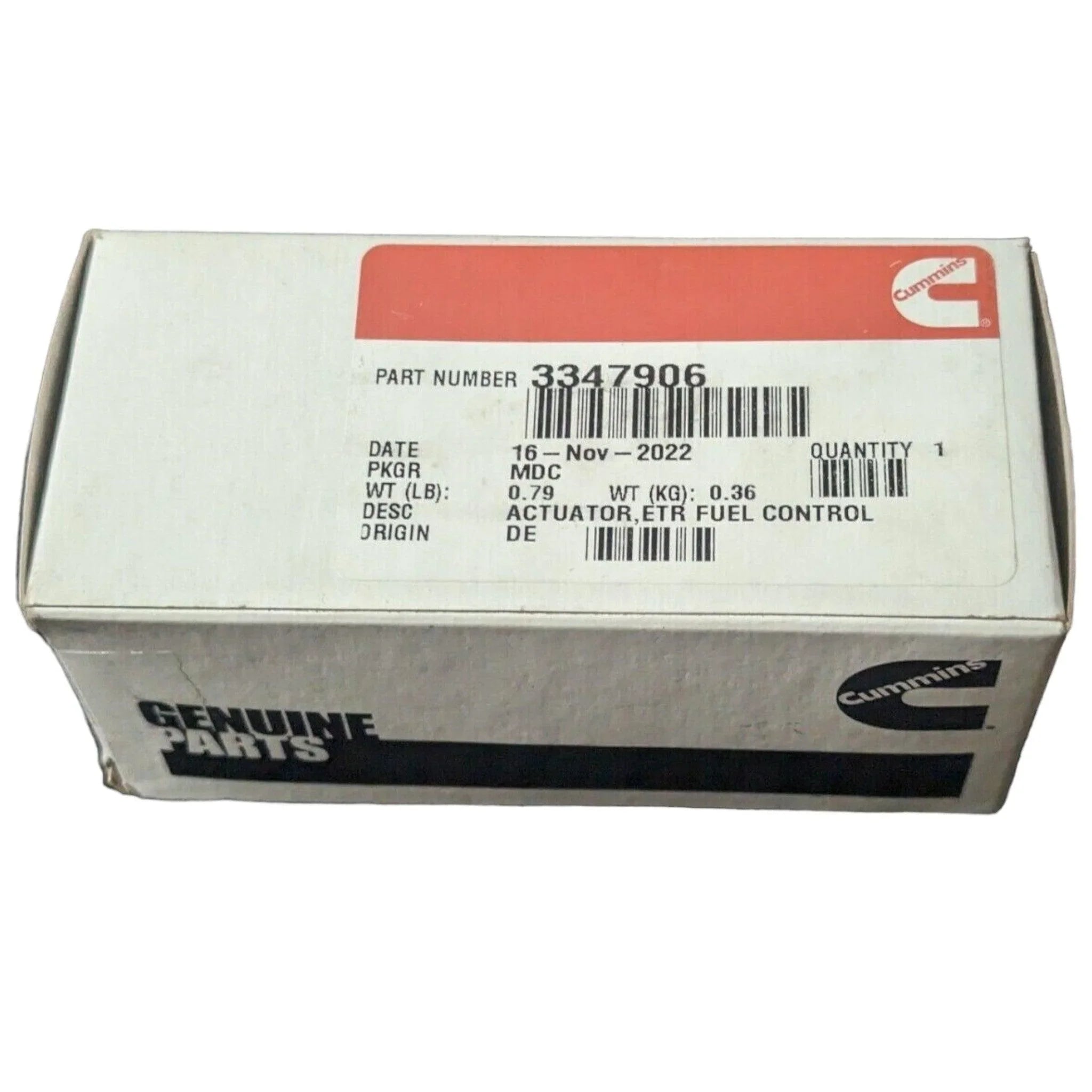 3347906 Genuine Cummins Electronic Fuel Control Actuator