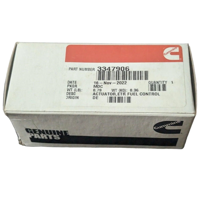 3347906 Genuine Cummins Electronic Fuel Control Actuator