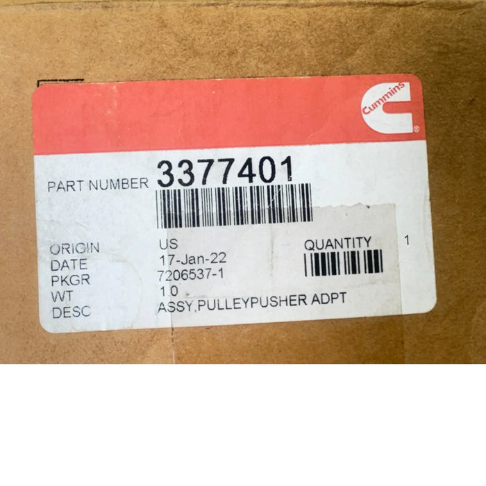 3377401 Genuine Cummins Pulley Pusher Adapter Assembly