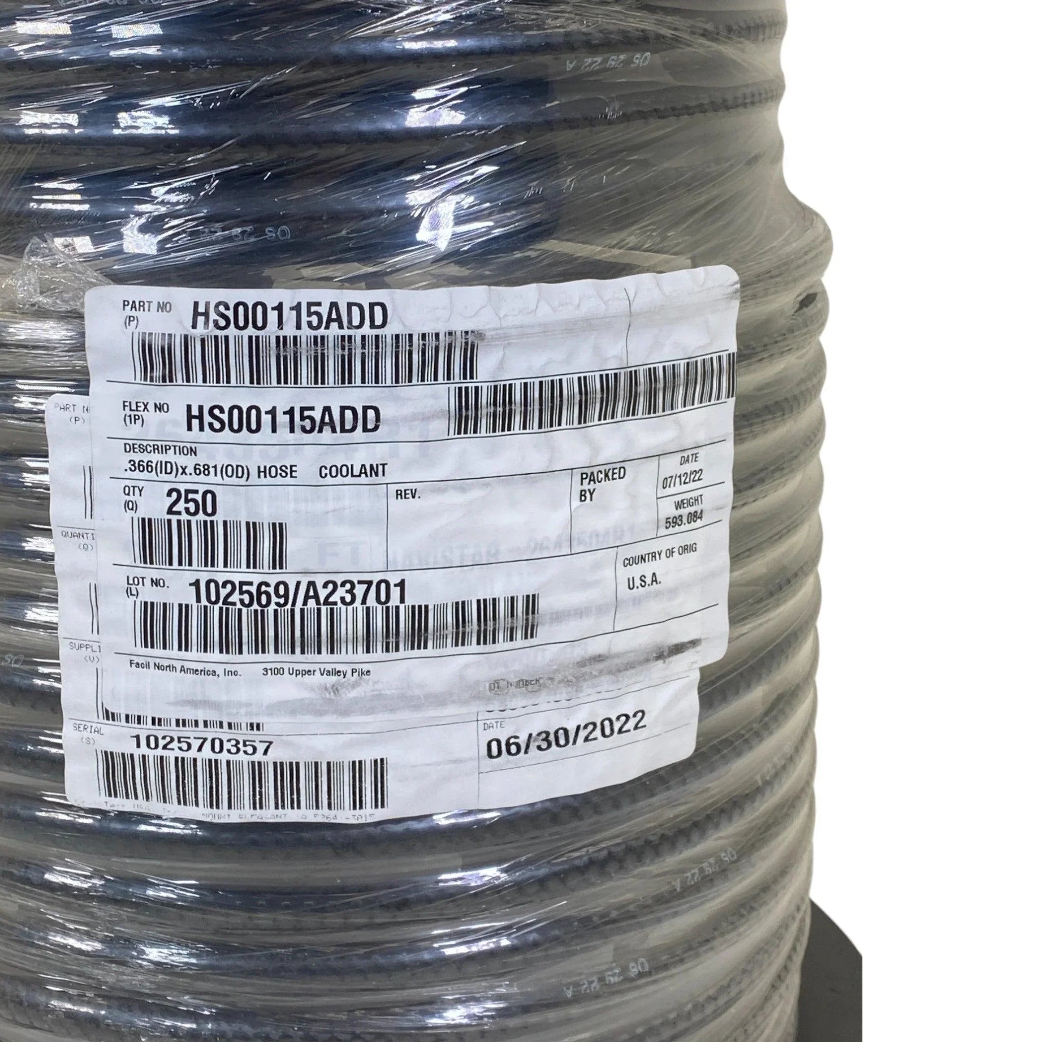 HS00115ADD Genuine Fleetrite Premium Coolant Hose 3/8