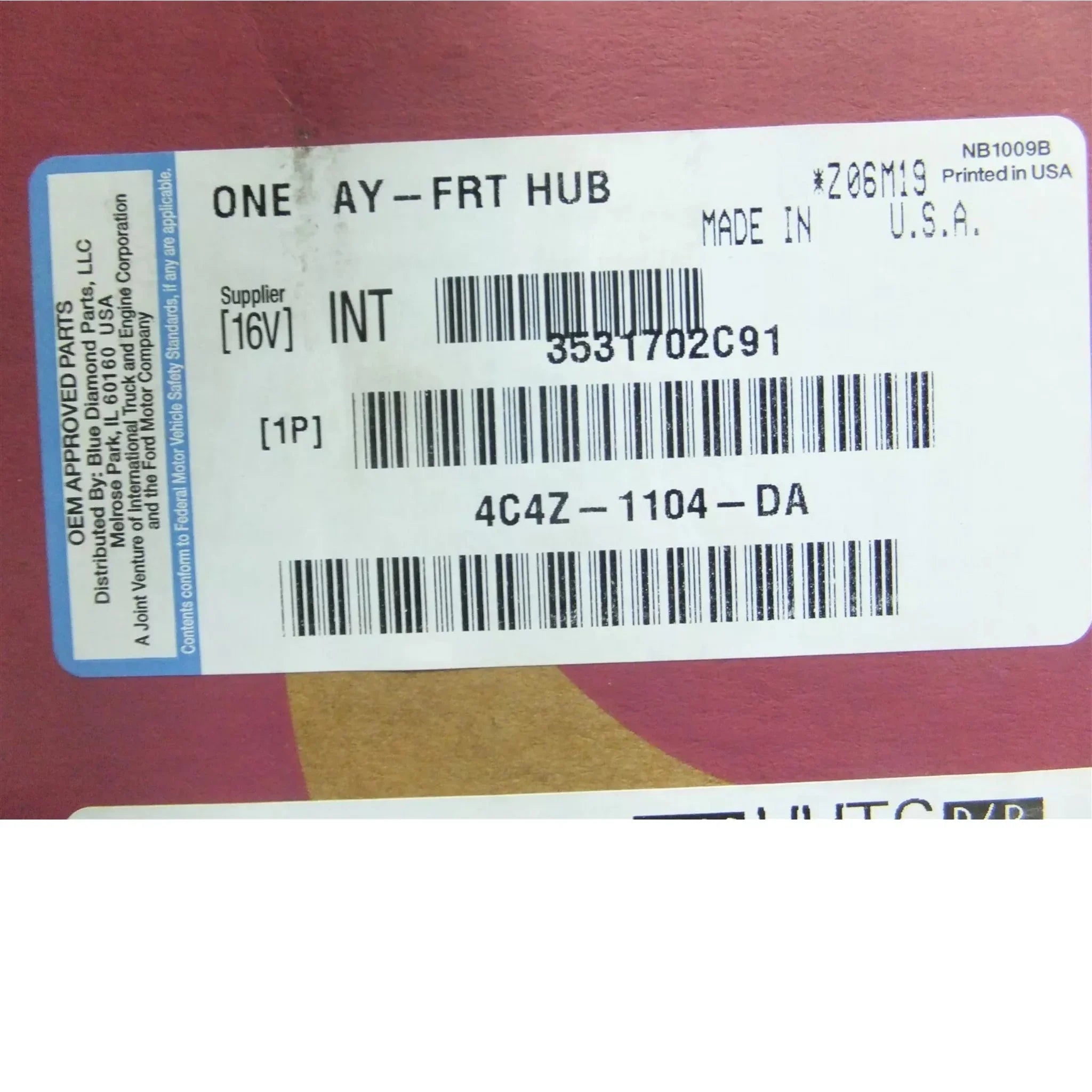 3531702C91 Genuine International Front Wheel Hub