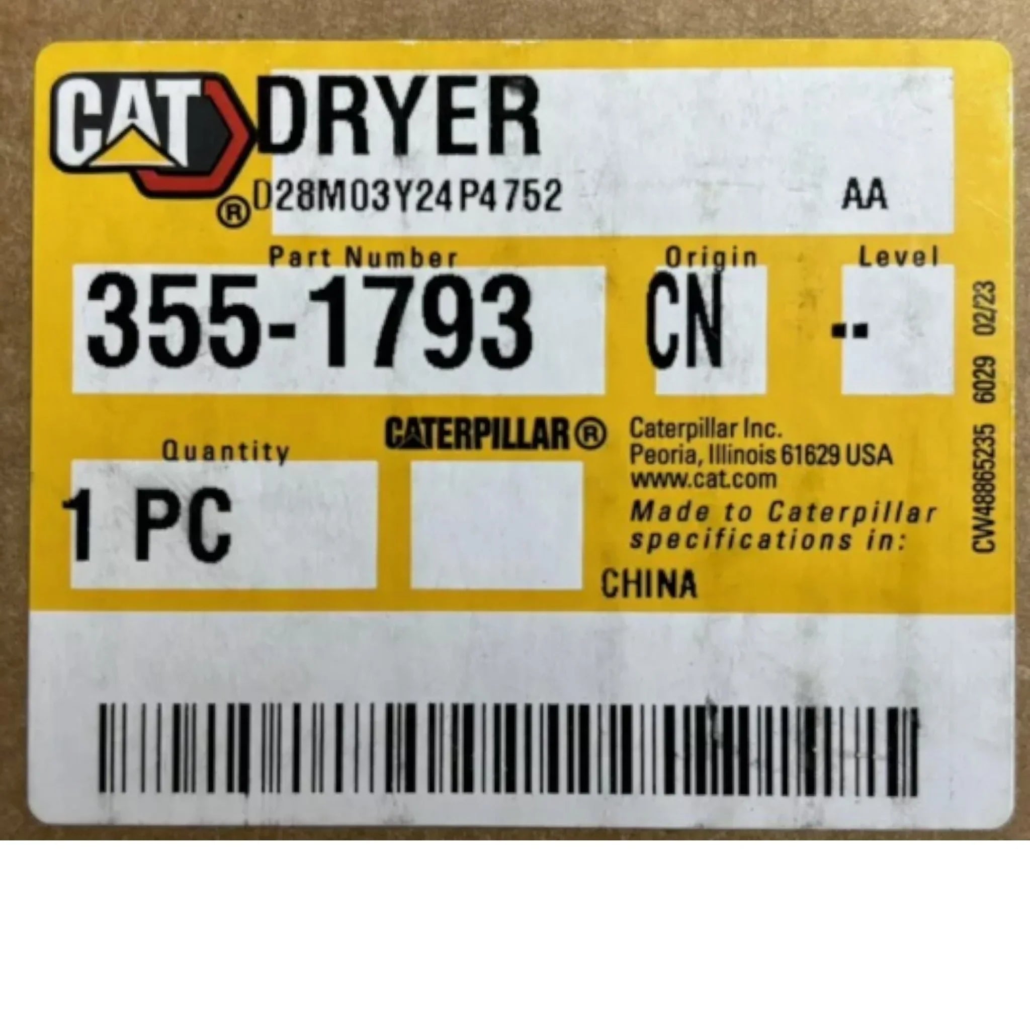 3551793 CAT Refrigerant Dryer