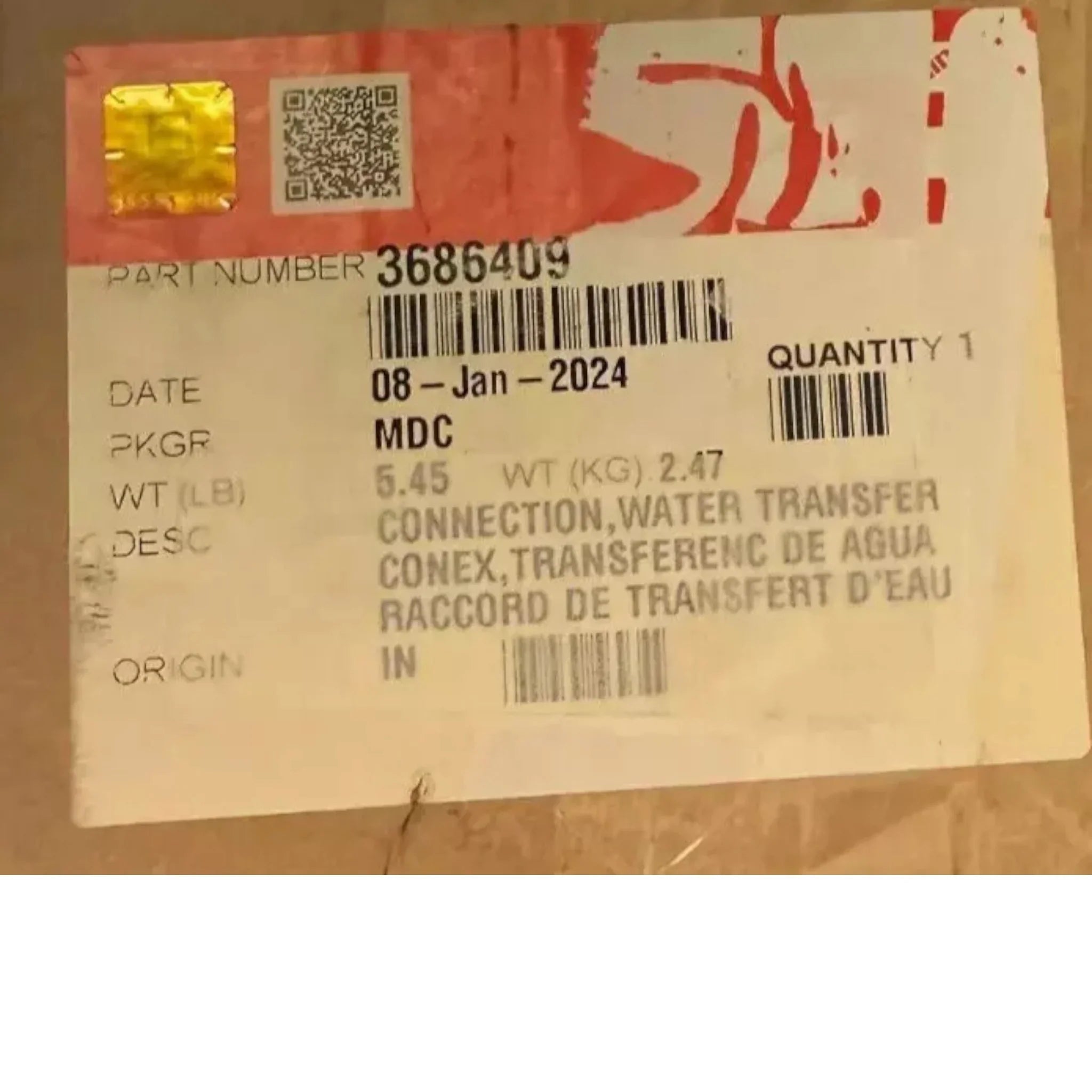 3686409 Genuine Cummins Water Transfer Connection