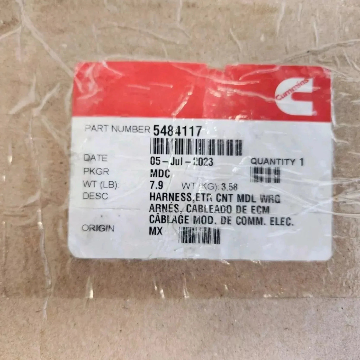 5484117 Genuine Cummins Electronic Control Module Wiring Harness ...