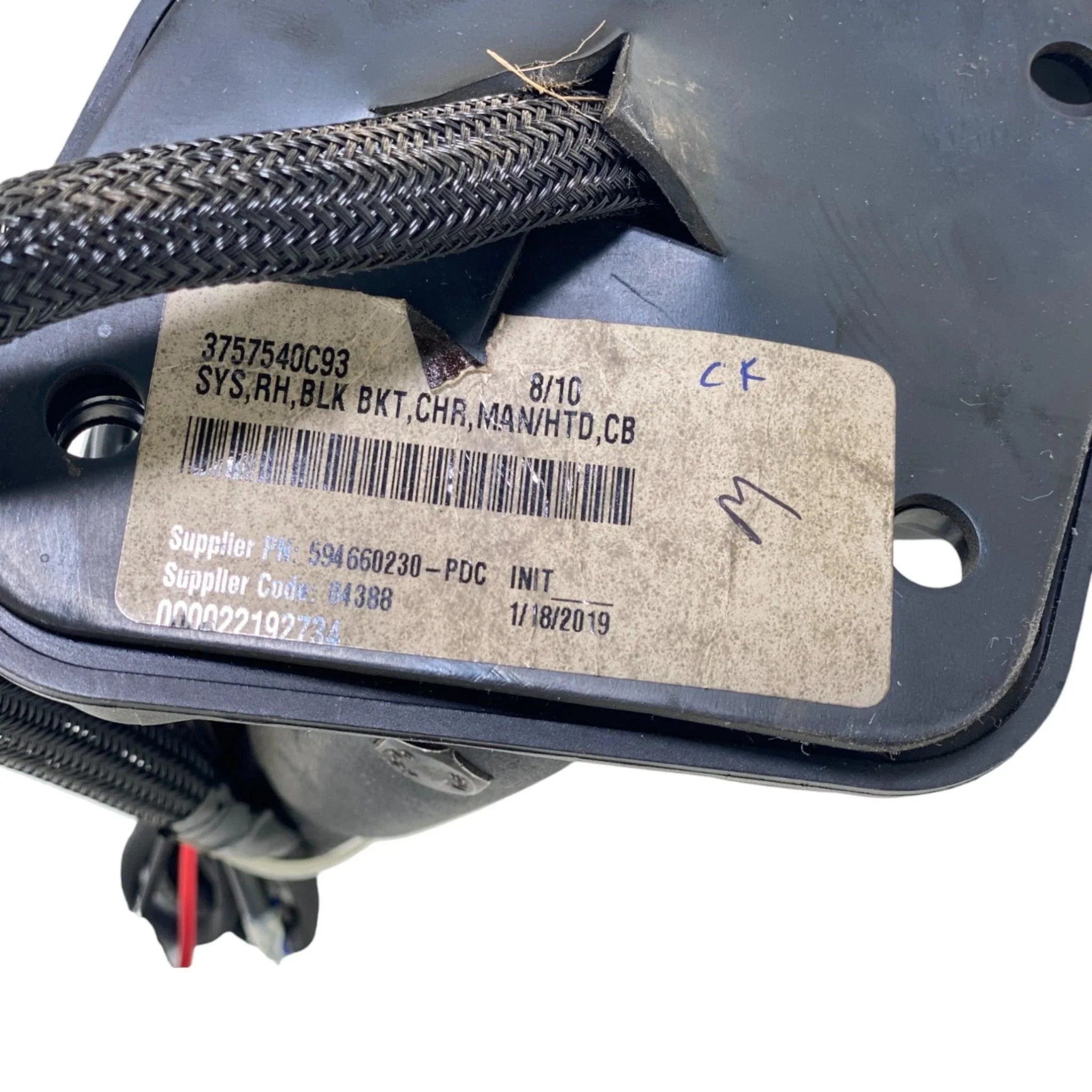 3757540C93 Genuine International Right Side Mirror Assembly