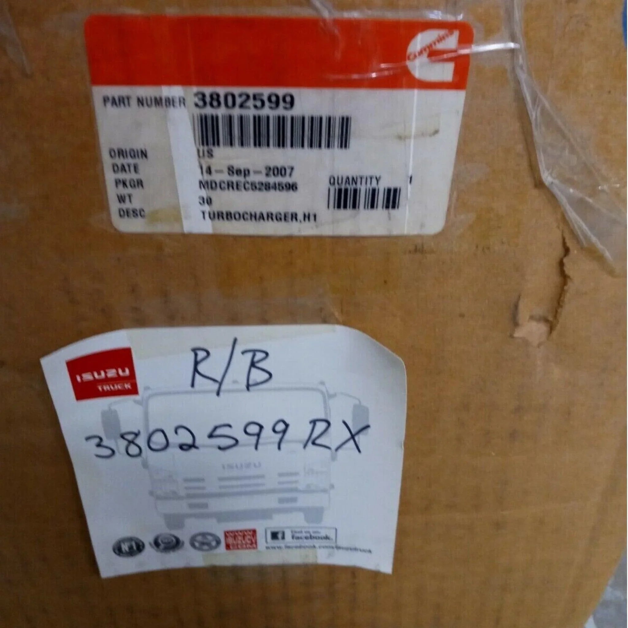 3802599 Genuine Cummins Turbocharger WH1C