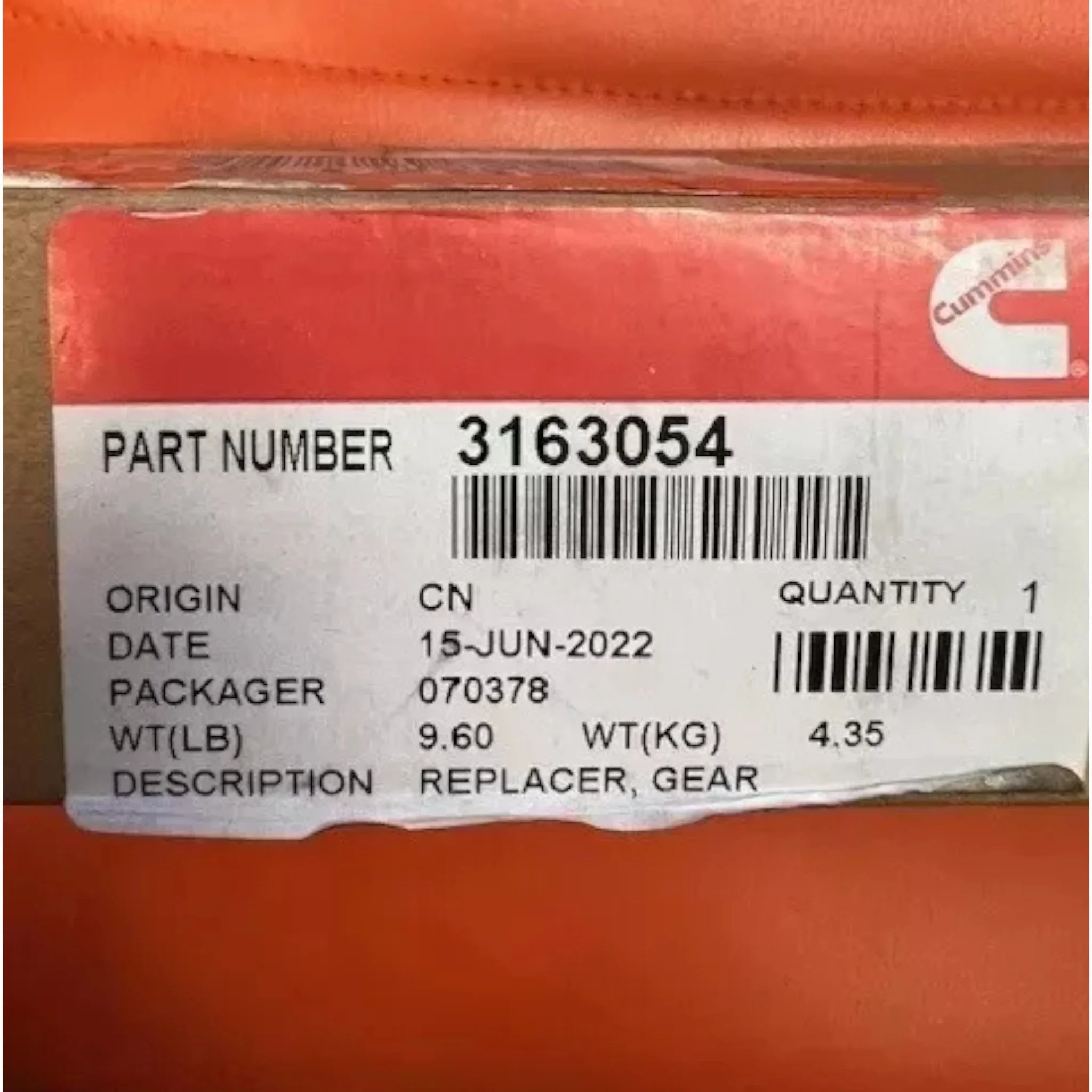 3823589 Genuine Cummins Gear Replacer