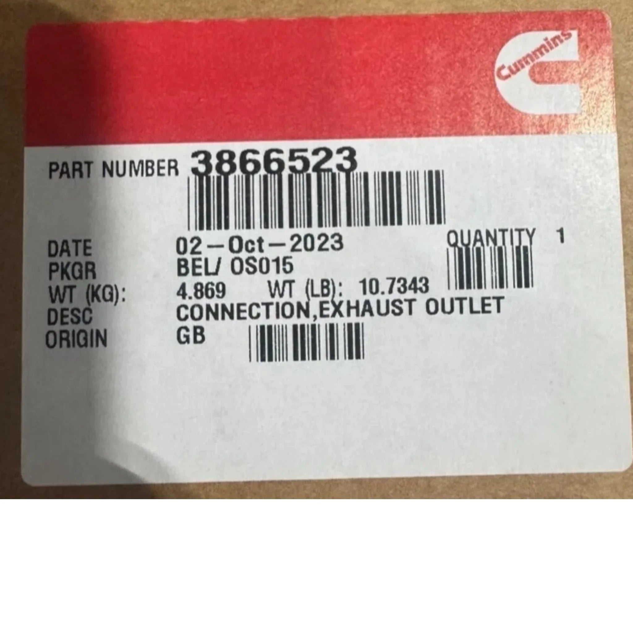 3866523 Genuine Cummins Exhaust Outlet Connection