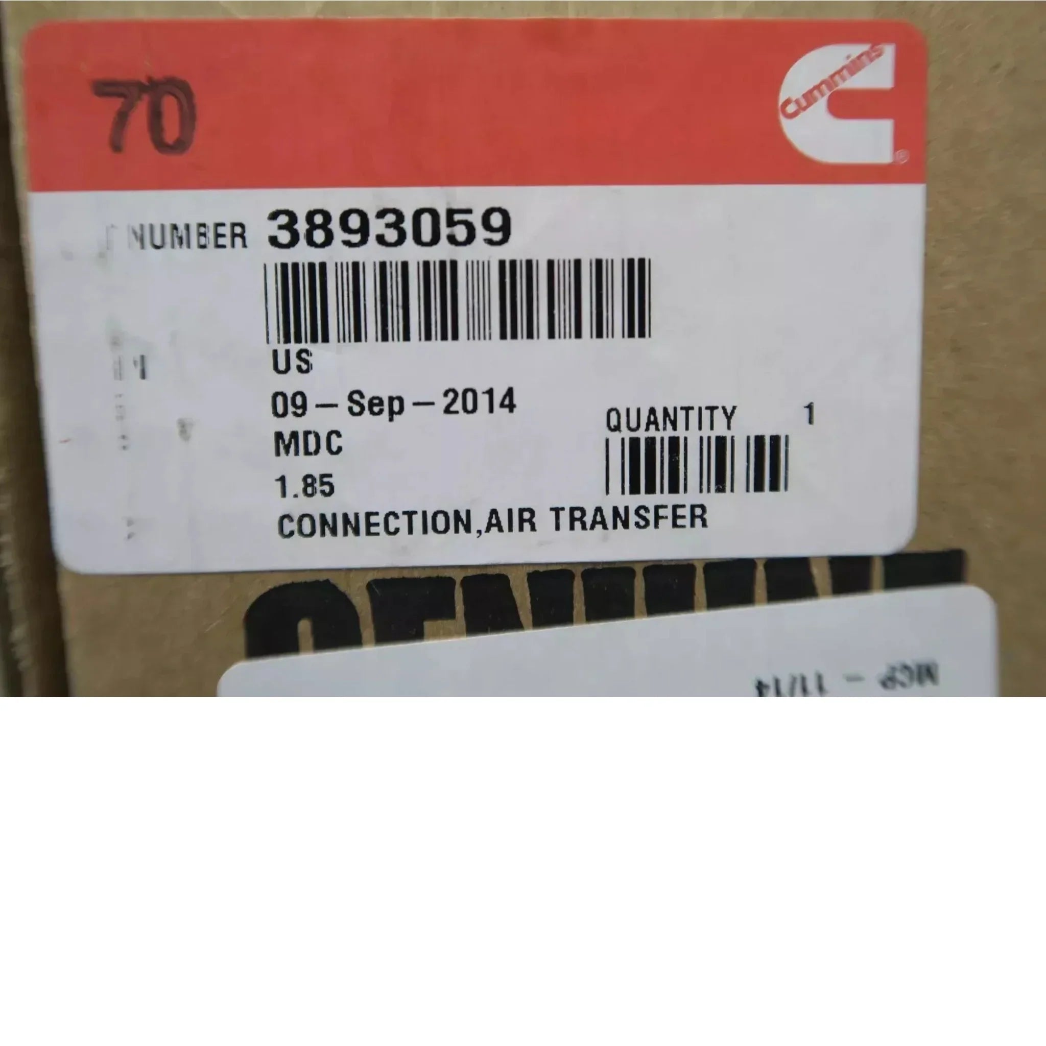 3883286 Genuine Cummins Air Transfer Connection
