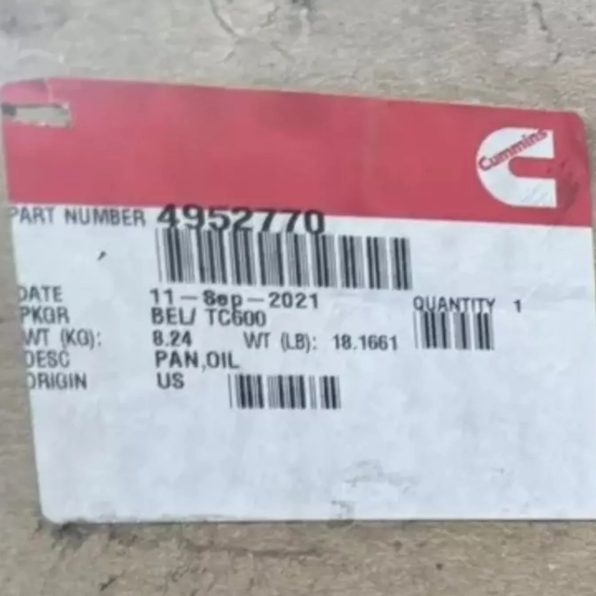 3895628 Genuine Cummins Oil Pan