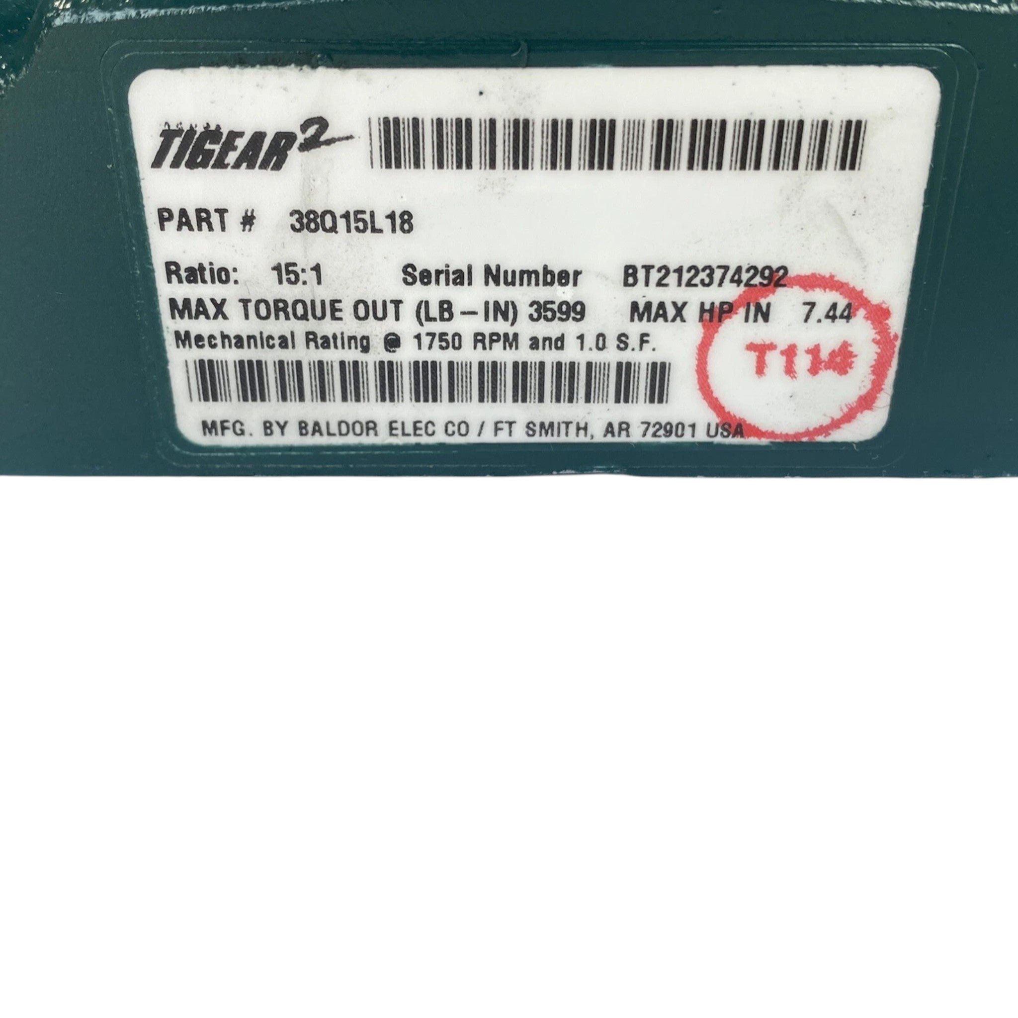 38Q15L18 Dodge Tigear-2 Gearbox Speed Reducer