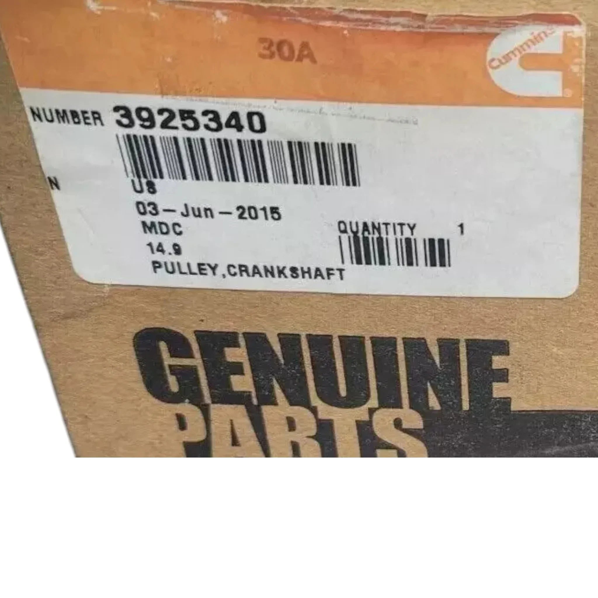 3925340 Genuine Cummins Crankshaft Pulley